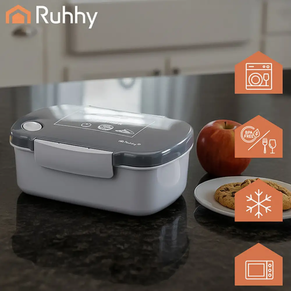 Ruhhy Φαγητοδοχείο 800ml με Χωρίσματα για Τρόφιμα και Σνακ, Ασφαλές για Μικροκύματα, Πλυντήριο Πιάτων και Κατάψυξη 26169