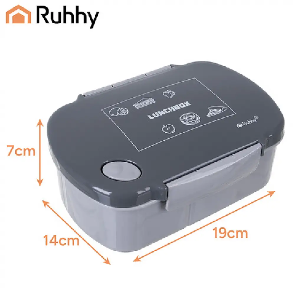 Ruhhy Φαγητοδοχείο 800ml με Χωρίσματα για Τρόφιμα και Σνακ, Ασφαλές για Μικροκύματα, Πλυντήριο Πιάτων και Κατάψυξη 26169