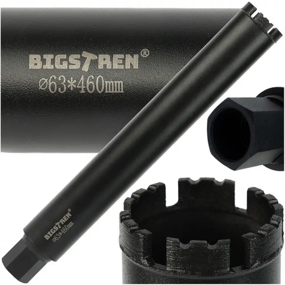 Bigstren Ποτηροτρύπανο 63x450 mm, Ιδανικό για Διάτρηση σε Σκυρόδεμα και Σκληρά Υλικά 27082