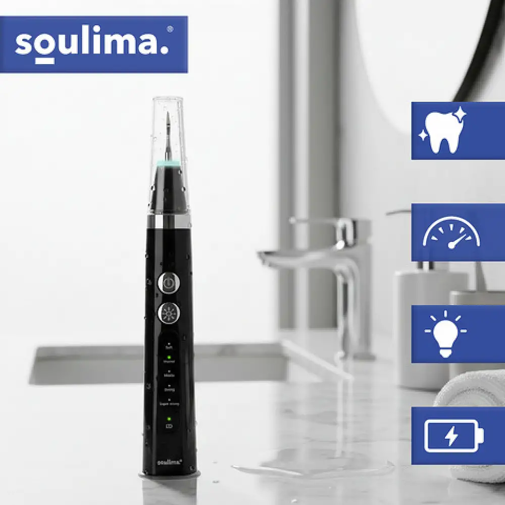 Soulima Υπερηχητικός Καθαριστής Δοντιών με 5 Λειτουργίες με LED και Ανταλλακτικές Κεφαλές 25746