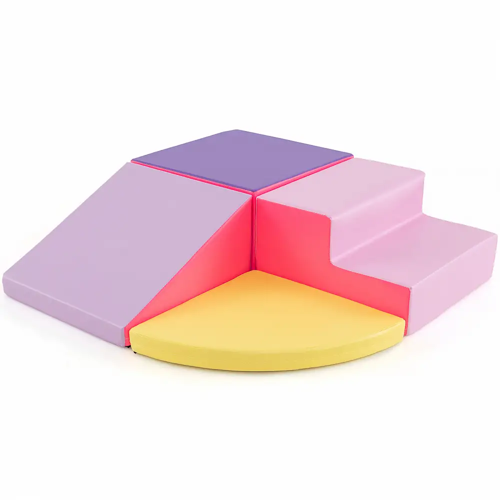 Costway Σετ 4 Μεγάλων Ροζ Αφρώδους Τουβλών για Παιχνίδι & Αναρρίχηση FH10126PI