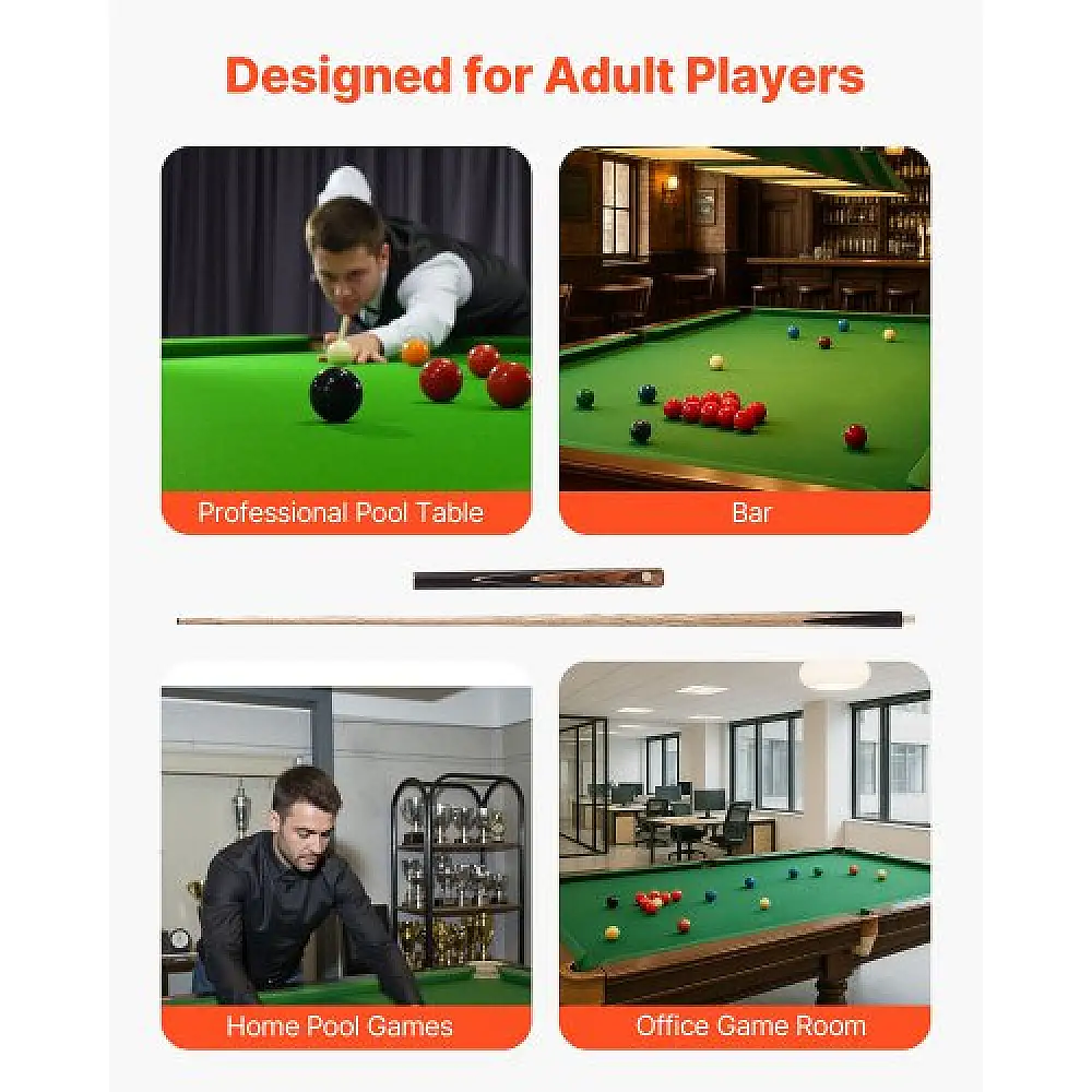 VEVOR Επαγγελματική Στέκα Σνούκερ 1447,8mm με Δερμάτινη Μύτη 9,5mm & Προέκταση, Περιλαμβάνει Αλουμινένια Θήκη SNKGSNKGBLM5E09I0001V0