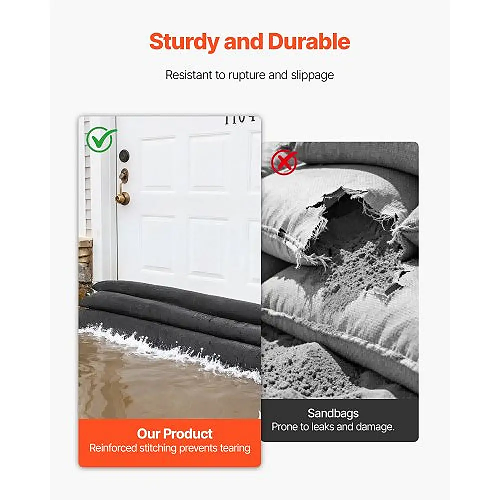 VEVOR Σετ 4 Απορροφητικοί Σάκοι Πλημμυρών, 1530 x 210 χιλ., Ενεργοποιούνται με Νερό, Επαναχρησιμοποιούμενοι FHPZSJHFHT15RN7S7001V0