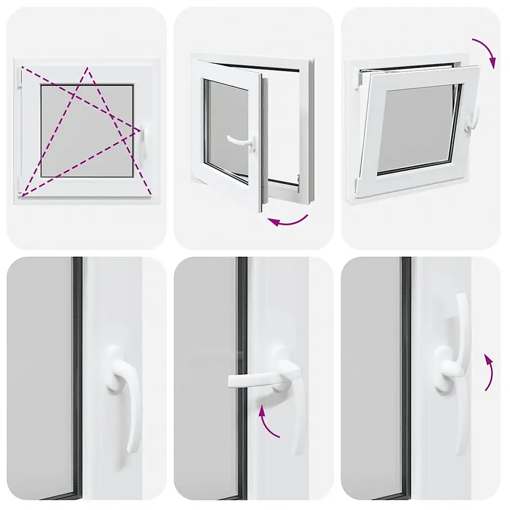 vidaXL Υπόγειο Παράθυρο "RISOR" 50x50 cm Ανακλινόμενο & Περιστρεφόμενο DIN Αριστερό Λευκό 4108340