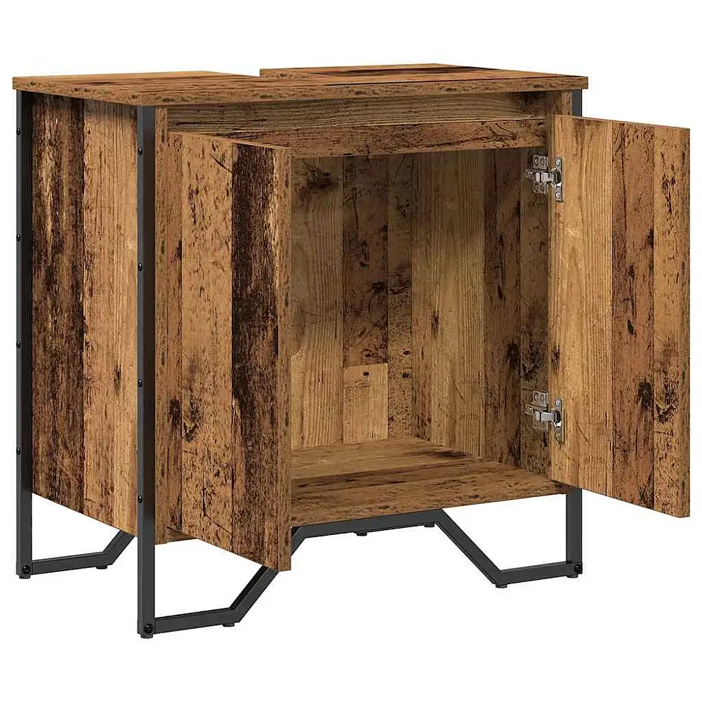 vidaXL Ντουλάπι Νιπτήρα Μπάνιου από Παλαιωμένο Ξύλο 60x35x60 εκ. Συνθετικό Ξύλο 869177