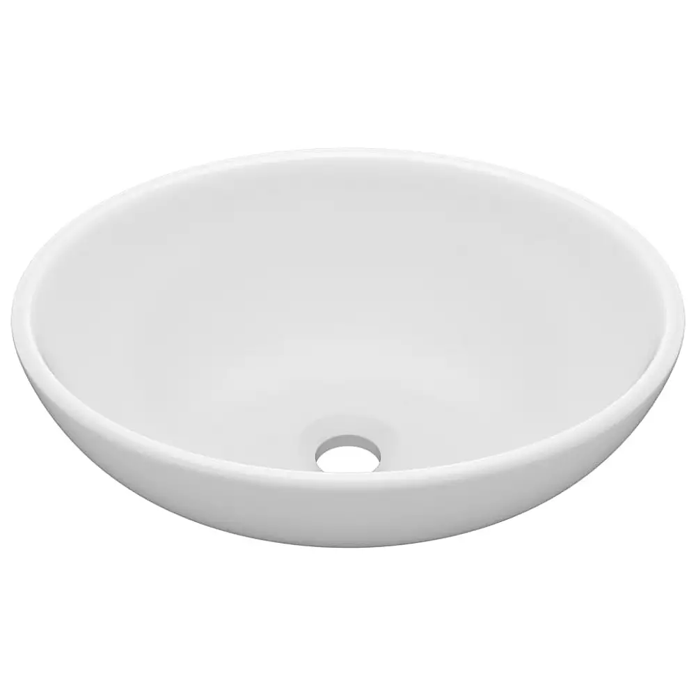 vidaXL Κεραμικός Νιπτήρας Οβάλ Σχήματος σε Ματ Λευκό 40x33 cm 146921
