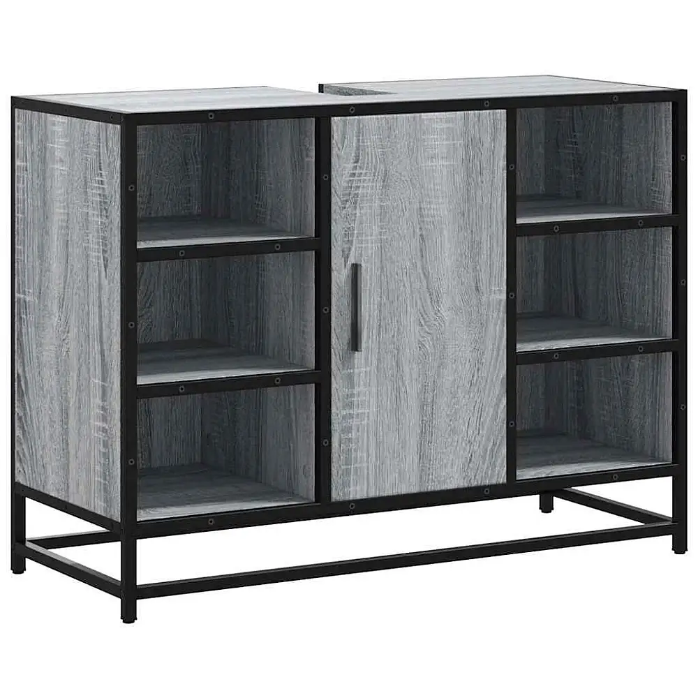 vidaXL Ντουλάπι Μπάνιου με Νιπτήρα Sonoma 80x33x60 cm Γκρι 849292