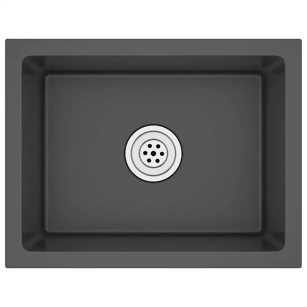 vidaXL Νεροχύτης Κουζίνας από Ανοξείδωτο Ατσάλι, Μαύρος 51507