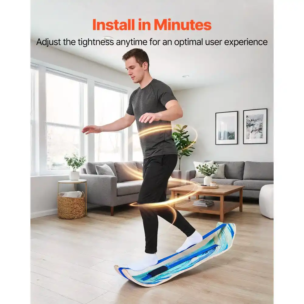VEVOR Ξύλινη σανίδα ισορροπίας Wobble Board, μπλε HXBYTSSMDCB4PUHKG001V0