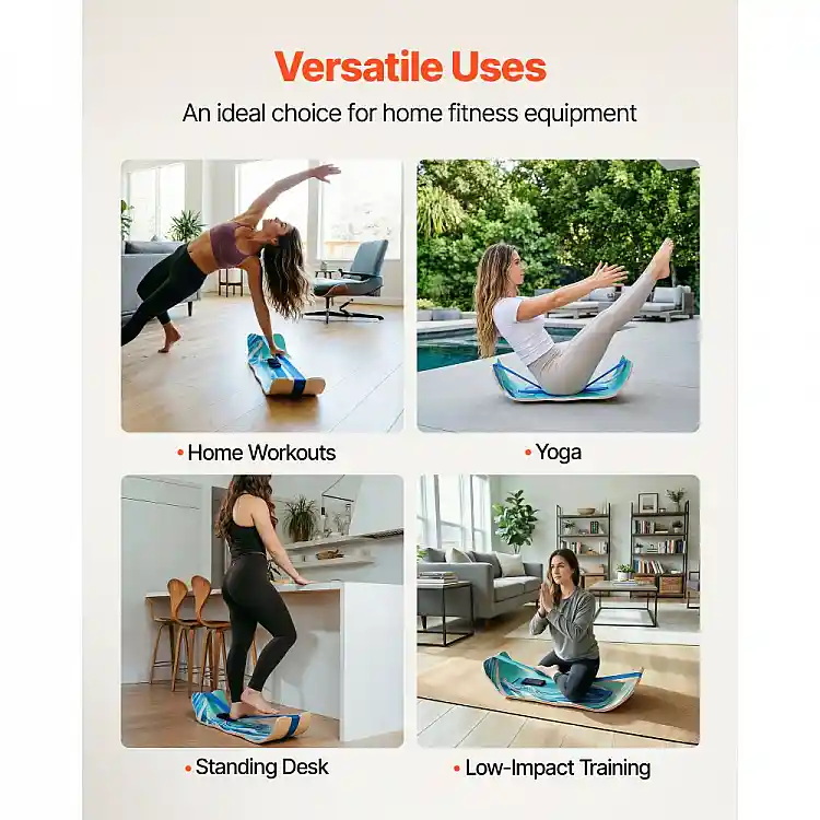 VEVOR Ξύλινη σανίδα ισορροπίας Wobble Board, μπλε HXBYTSSMDCB4PUHKG001V0