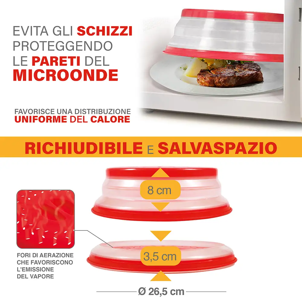 Galileo Πτυσσόμενο Καπάκι Μικροκυμάτων με Αεραγωγούς - 26,5 εκ. 2196074