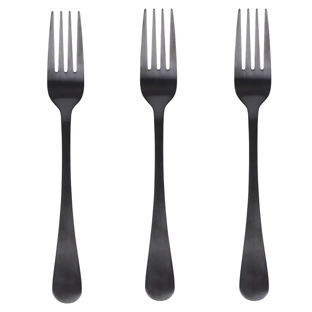 Galileo Σετ 3 Μαύρα Σατινέ Πιρούνια από Ανοξείδωτο Ατσάλι 180 5η Λεωφόρος Sibilla 5917066