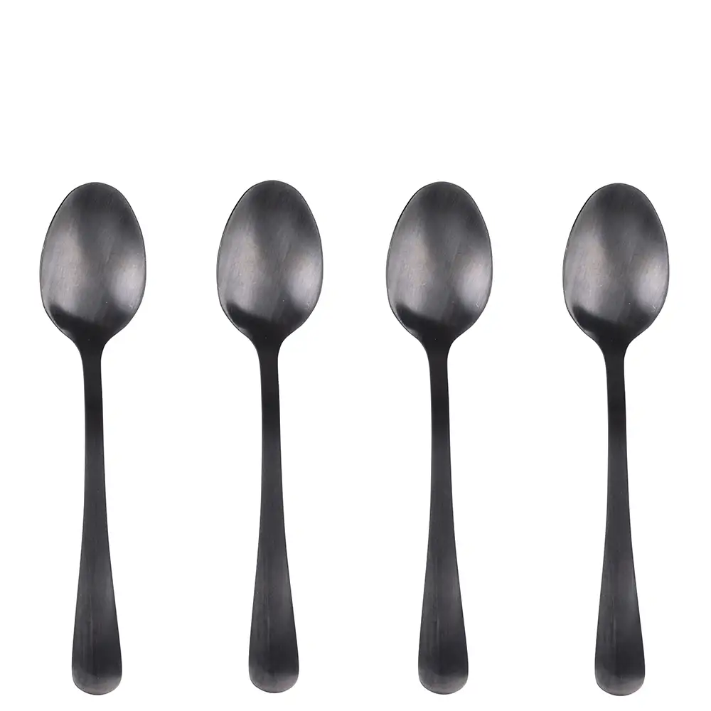Galileo Σετ 4 Κουταλάκια από Ανοξείδωτο Ατσάλι Μαύρο Σατινέ 180 5th Avenue Sibilla 5917068