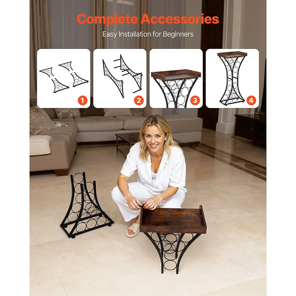 VEVOR Μεταλλική Κάβα Κρασιών 15 Φιαλών με Ξύλινη Επιφάνεια για Σπίτι LSJJHSTM14P87X254001V0