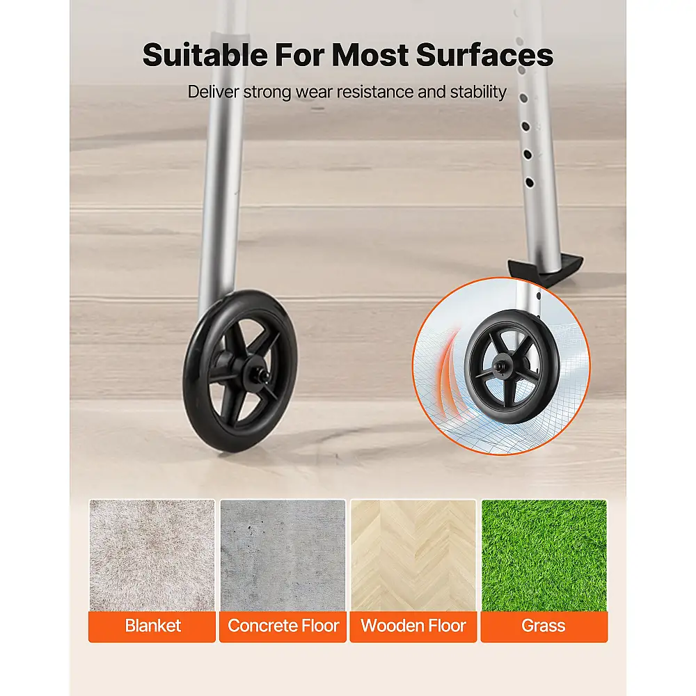 VEVOR Πτυσσόμενος Περιπατητήρας με Ρυθμιζόμενο Ύψος & Τροχούς για Ηλικιωμένους BZZXCL2L00001YWZY001V0