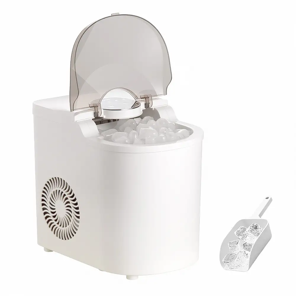 VEVOR Φορητή Μηχανή Πάγου, 7 Παγάκια σε 6 Λεπτά, 11.8 kg/Ημέρα, Αυτόματο Καθαρισμό, 2 Μεγέθη Σφαιρικών Παγετών για Σπίτι, Γραφείο, Μπαρ & Πάρτι TMSZBJZDB26LUMWNQ001V2