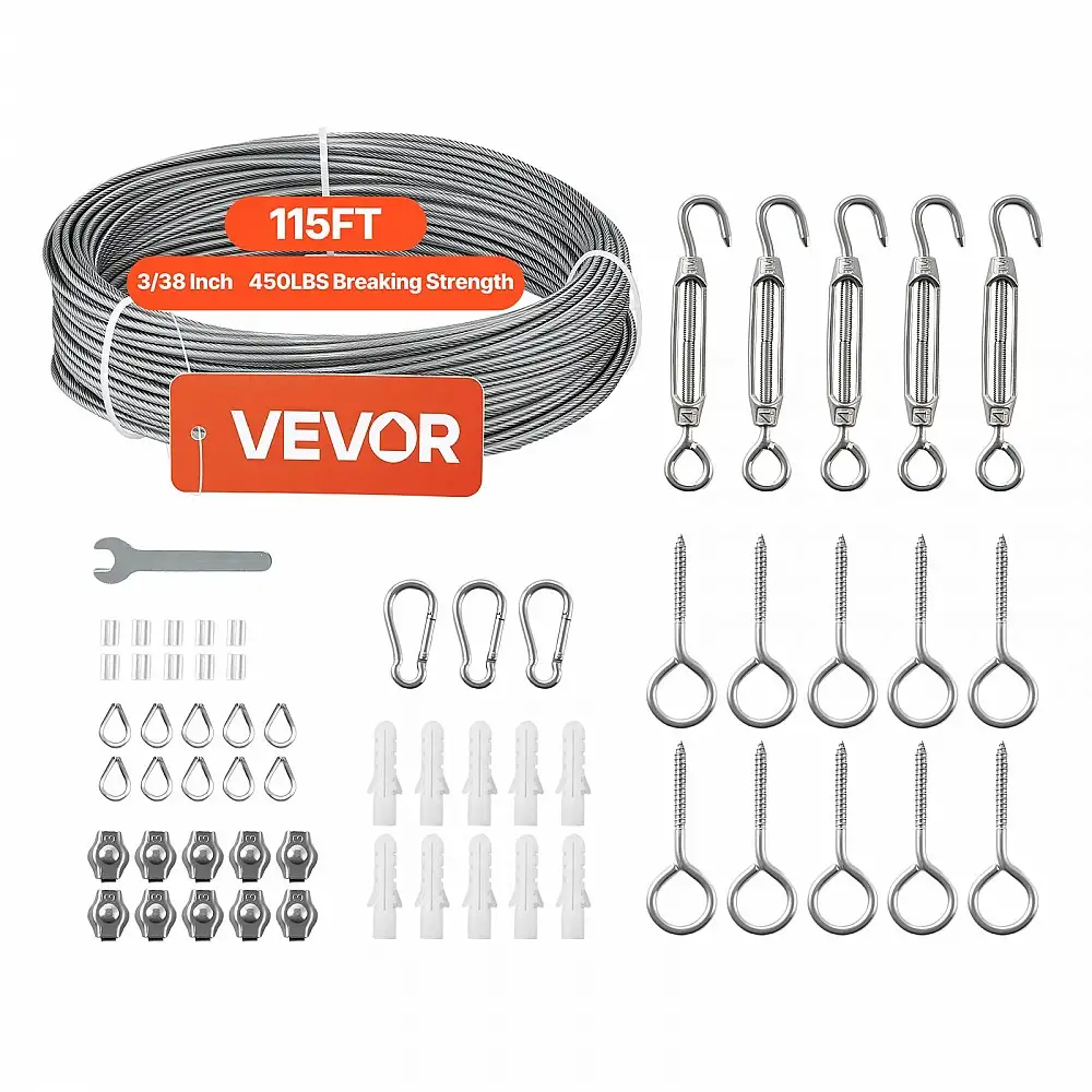 VEVOR Ανοξείδωτο Σύρμα 304 για Ράγες & Κήπους, 2mm, 35.1μ, 2kN Αντοχή PSGSS115FTPS1NZHE001V0