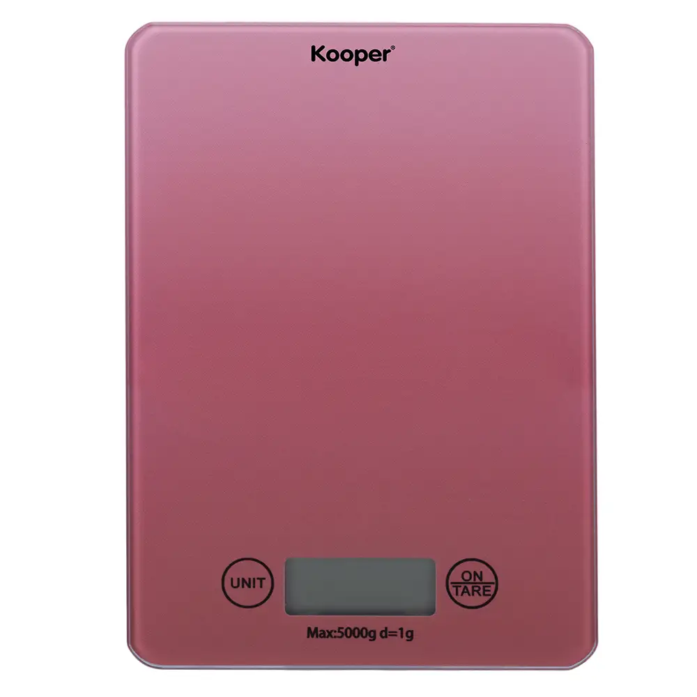Galileo Ψηφιακή ζυγαριά κουζίνας 5 Kg με επιφάνεια από σκλήρυνει γυαλί 215x15x17 cm Kooper 5921150-Red