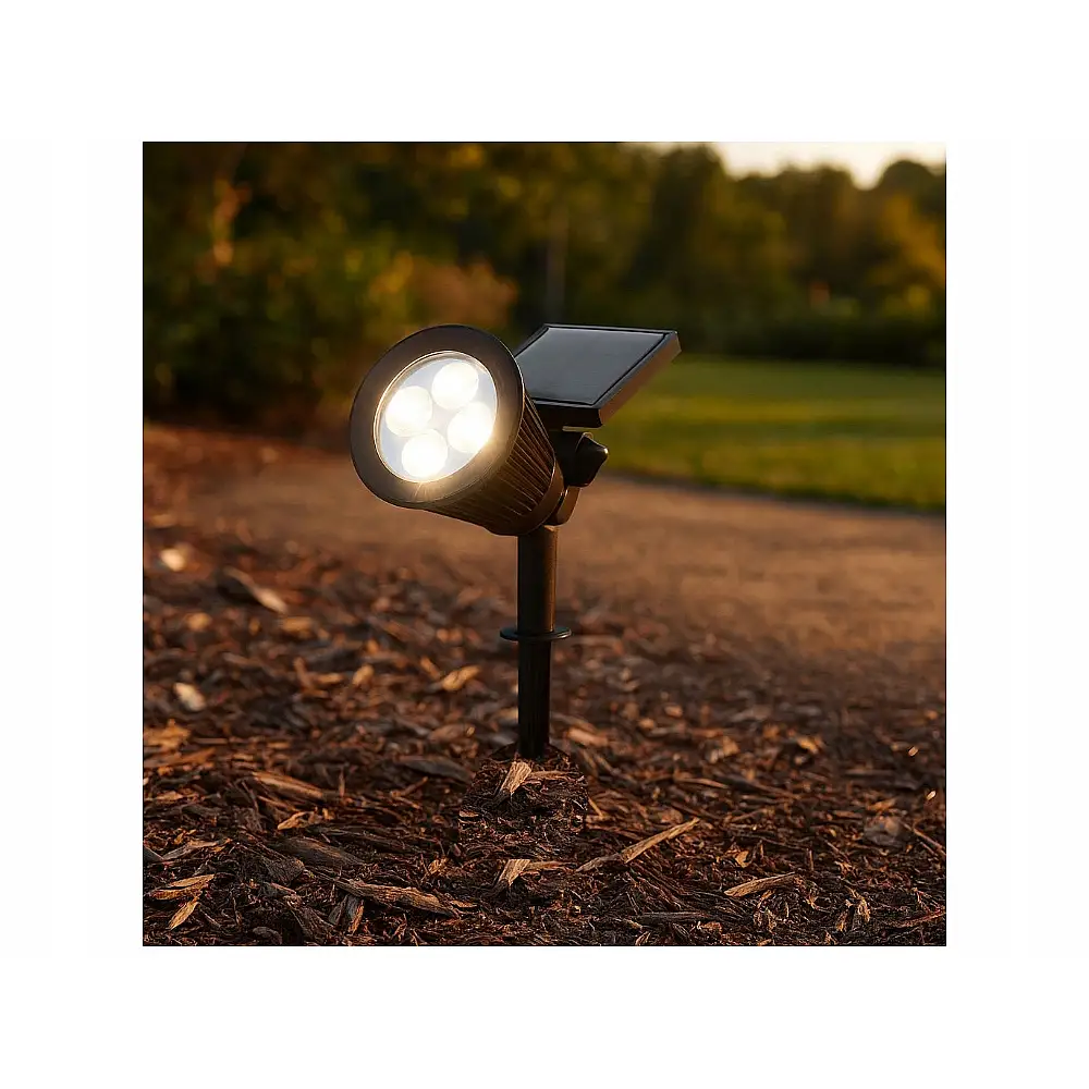 Verk Group Ηλιακό Φωτιστικό Κήπου με 4 LED και Αισθητήρα Λυκόφωτος με 3 Λειτουργίες Φωτισμού 5907451379479