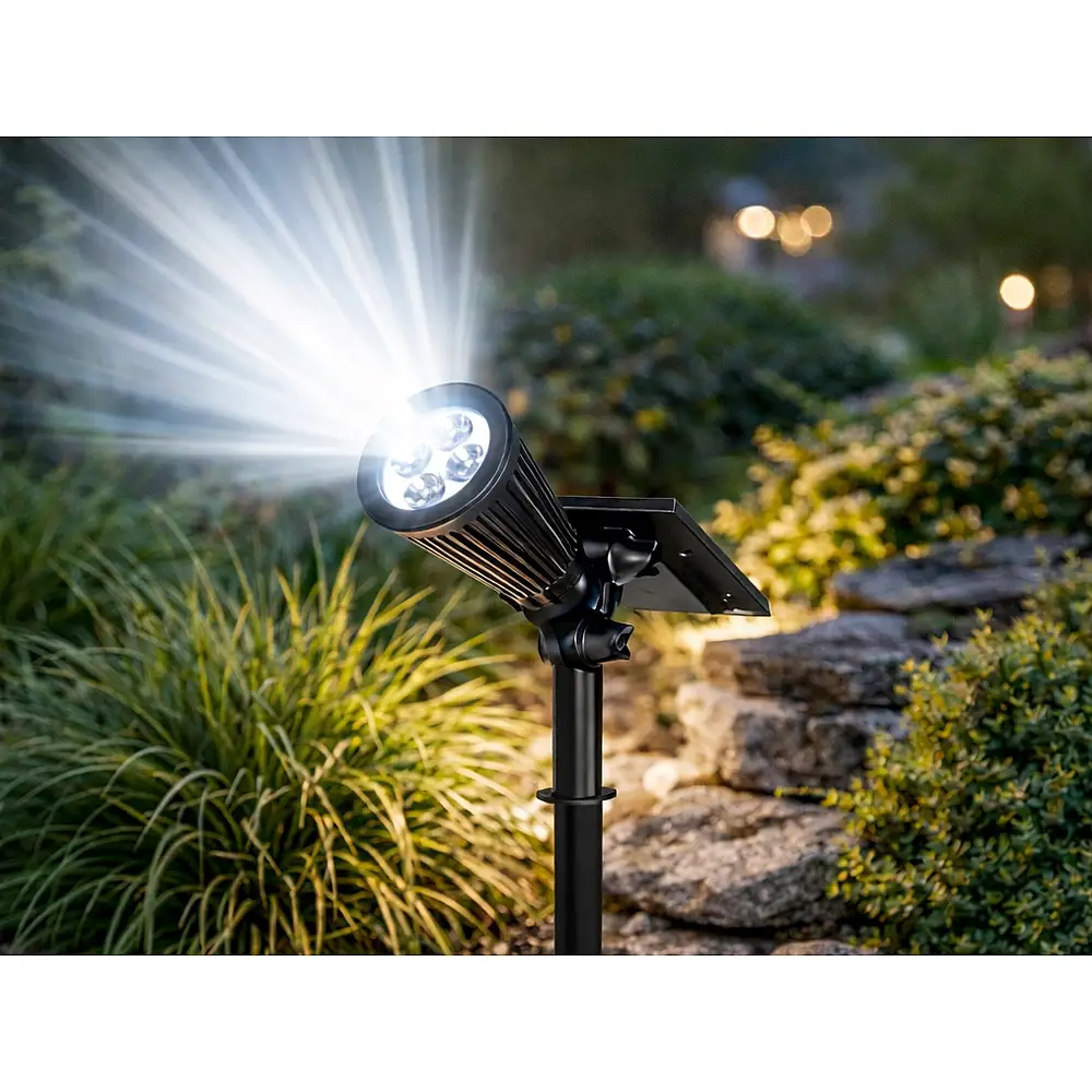 Verk Group Ηλιακό Φωτιστικό Κήπου με 4 LED και Αισθητήρα Λυκόφωτος με 3 Λειτουργίες Φωτισμού 5907451379479