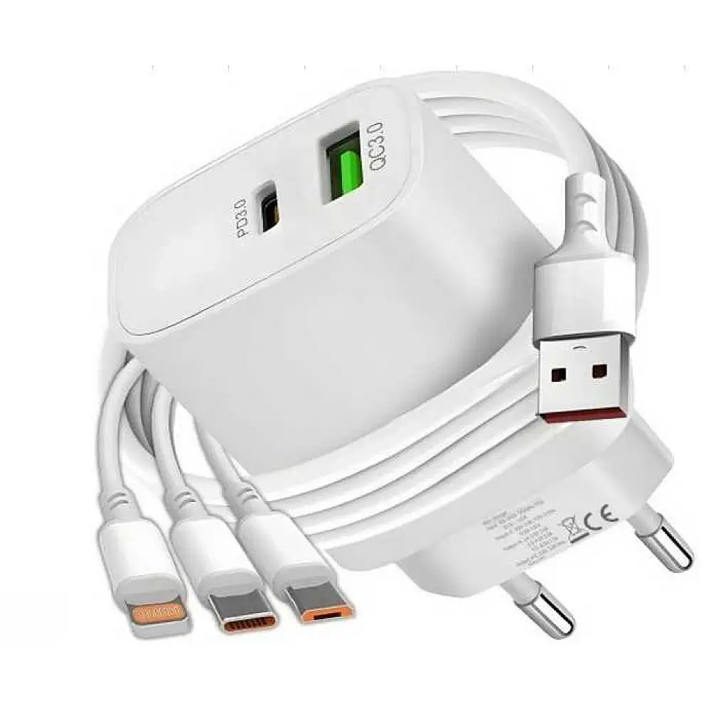 Verk Group Φορτιστής 20W με 3 Άκρες Ισχυρή και Ευέλικτη Λύση Φόρτισης 5907451379684