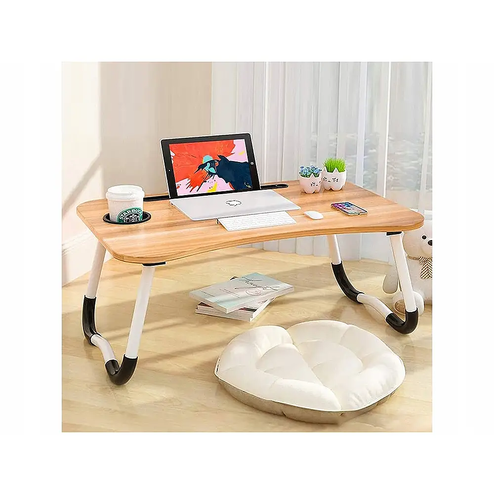 Verk Group Πτυσσόμενο Τραπέζι Laptop για Κρεβάτι με Θέση για Tablet και Ποτήρι 5907451348727