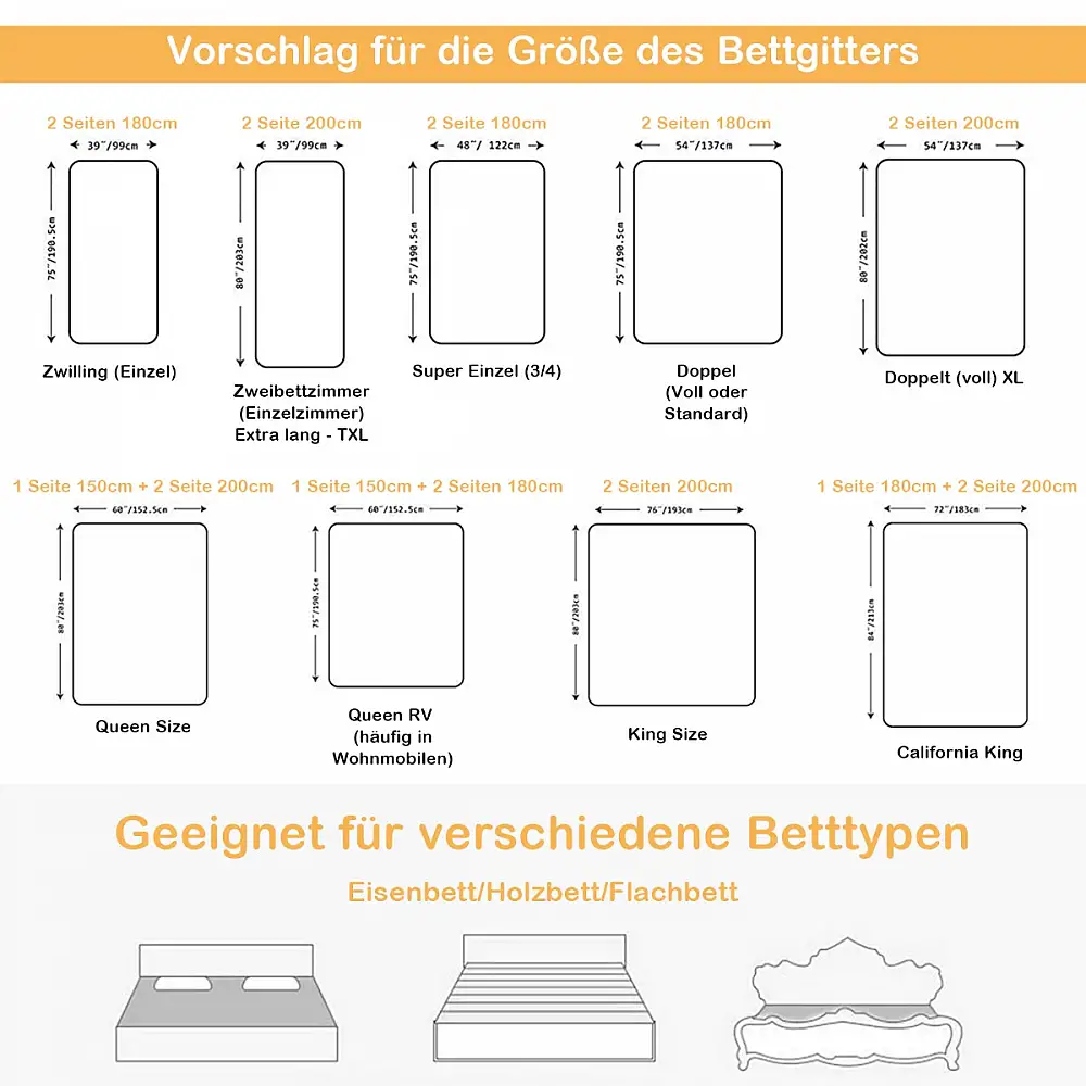 Costway Παιδικό Προστατευτικό Κάγκελο Κρεβατιού ρυθμιζόμενο στα 24 επίπεδα - Γκρι 175 εκ. BS10060GR