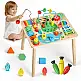 VEVOR Ξύλινο Τραπέζι Δραστηριοτήτων Montessori για Νήπια 1-3 Ετών, 13 σε 1 Εκπαιδευτικό Τραπέζι Παιχνιδιού για Αγόρια & Κορίτσια 6+ Μηνών MTSLETWJXXZSY2JKM001V0