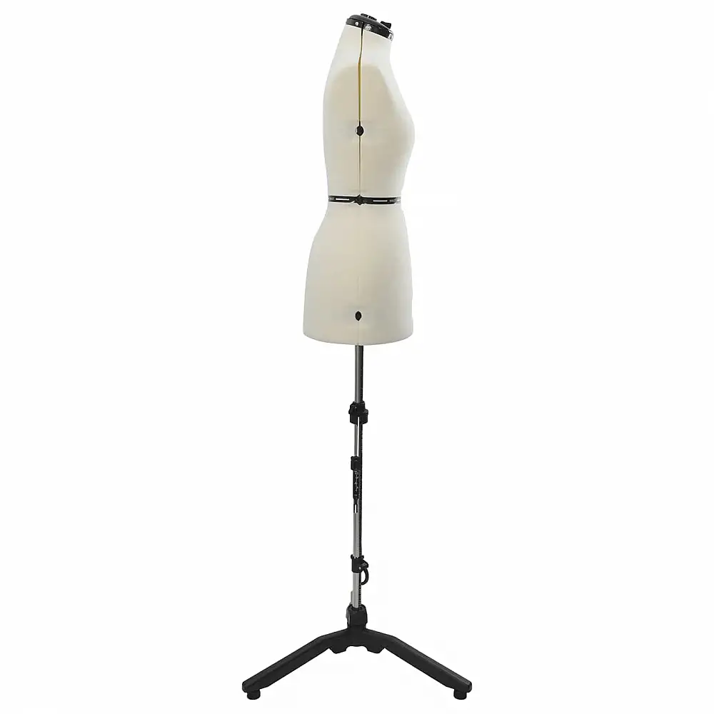 vidaXL Ρυθμιζόμενο Πολυτελής Γυναικείο Μανεκέν Βελούδου για Σχεδιαστές και Ράπτες Cream S 42018602