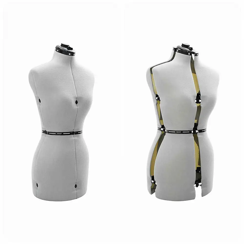 vidaXL Ρυθμιζόμενο Πολυτελής Γυναικείο Μανεκέν Βελούδου για Σχεδιαστές και Ράπτες Grey S 42018604