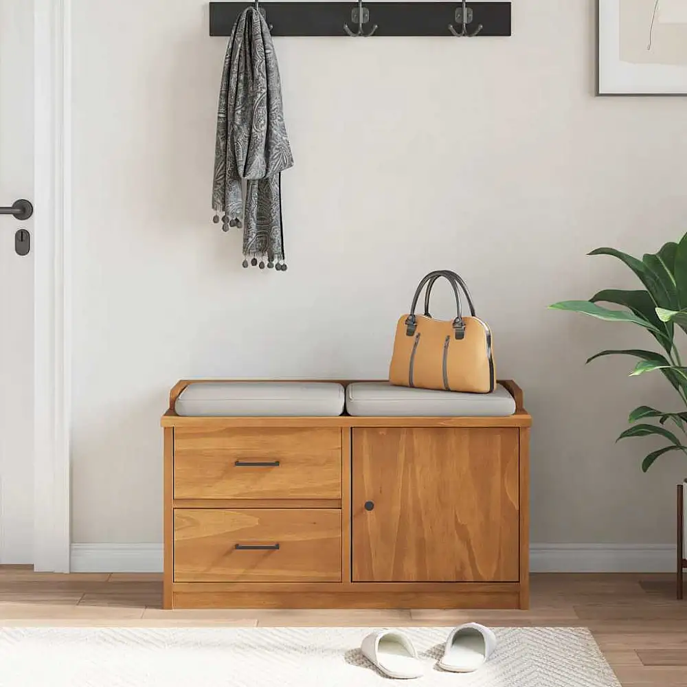 vidaXL Ξύλινος Πάγκος Χωλ SANDNES 87x40x50 cm με Αποθηκευτικό Χώρο 4010463