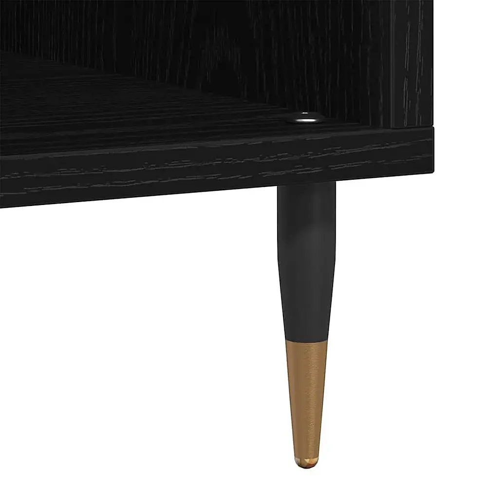 vidaXL Μοντέρνος Ντουλάπι Δίσκων με Μαύρο Φινίρισμα Δρυός - 5 Θέσεις Αποθήκευσης, 100x38x48 εκ. 862901