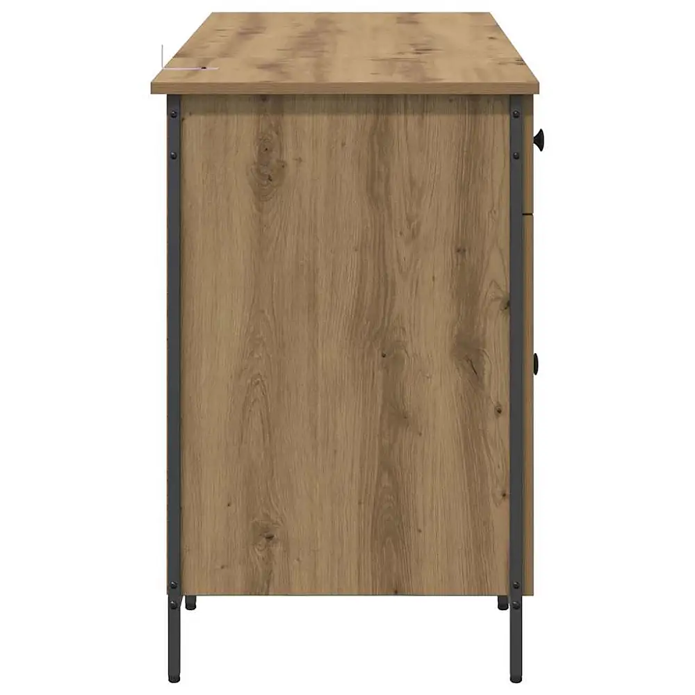 vidaXL Ρουστίκ Γραφείο Υπολογιστή με Στιβαρό Σχεδιασμό και Άφθονο Αποθηκευτικό Χώρο 131 x 48 x 75 cm σε Απόχρωση Δρυός 882833