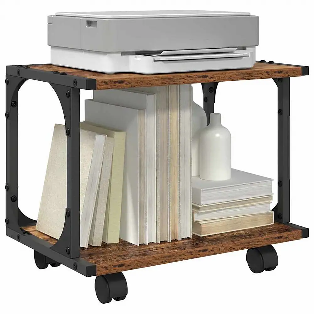 vidaXL Σταντ Εκτυπωτή Βιομηχανικός Σχεδιασμός 41 x 28 x 33.5 cm Ξύλο "Old Wood" 882989