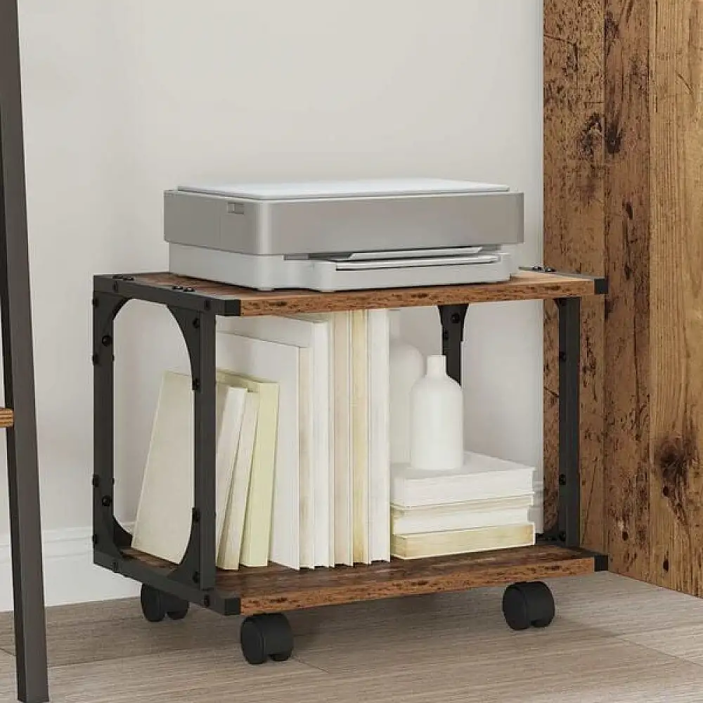 vidaXL Σταντ Εκτυπωτή Βιομηχανικός Σχεδιασμός 41 x 28 x 33.5 cm Ξύλο "Old Wood" 882989