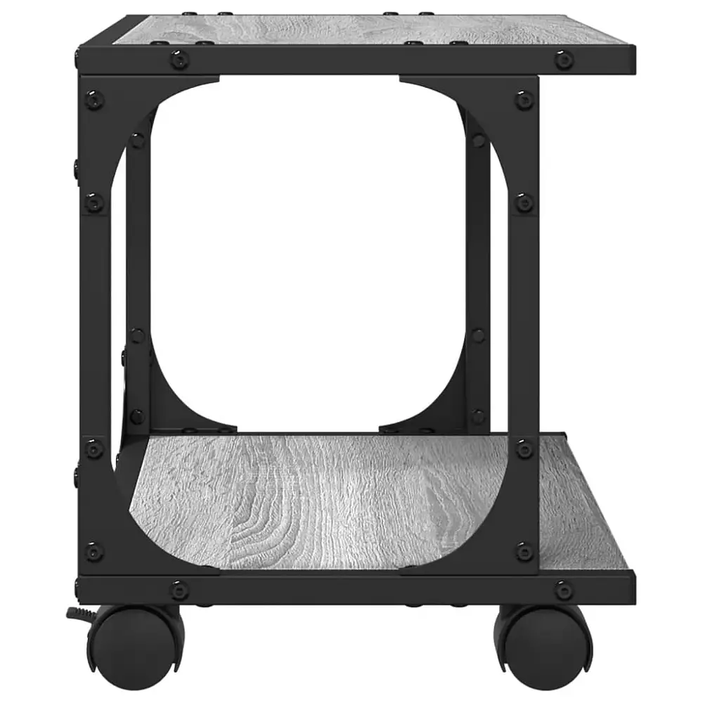 vidaXL Πολυλειτουργική Βάση Εκτυπωτή 2-Επίπεδη 41x28x33,5 cm σε Γκρι Sonoma με Ροδάκια 842274