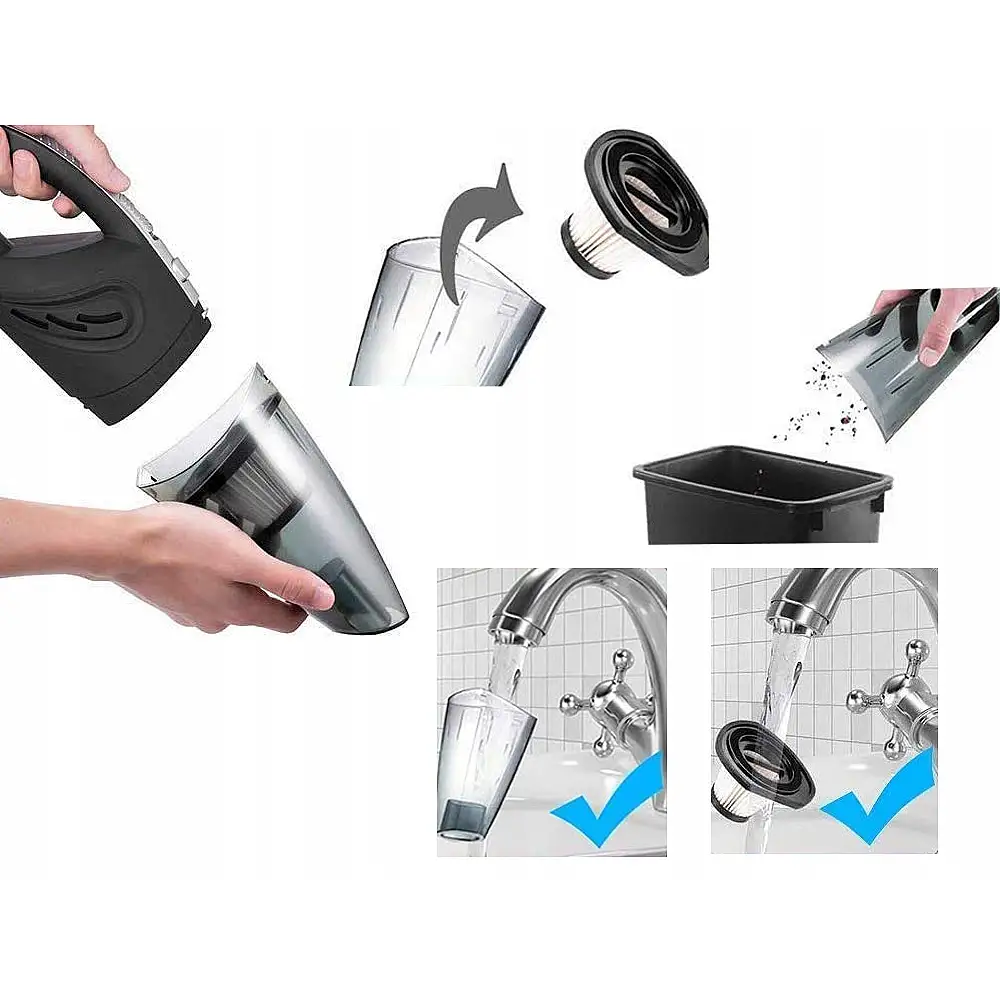 Verk Group Ασύρματο Φορητό Σκούπα Αυτοκινήτου USB Επαναφορτιζόμενο 120W 5907451373170