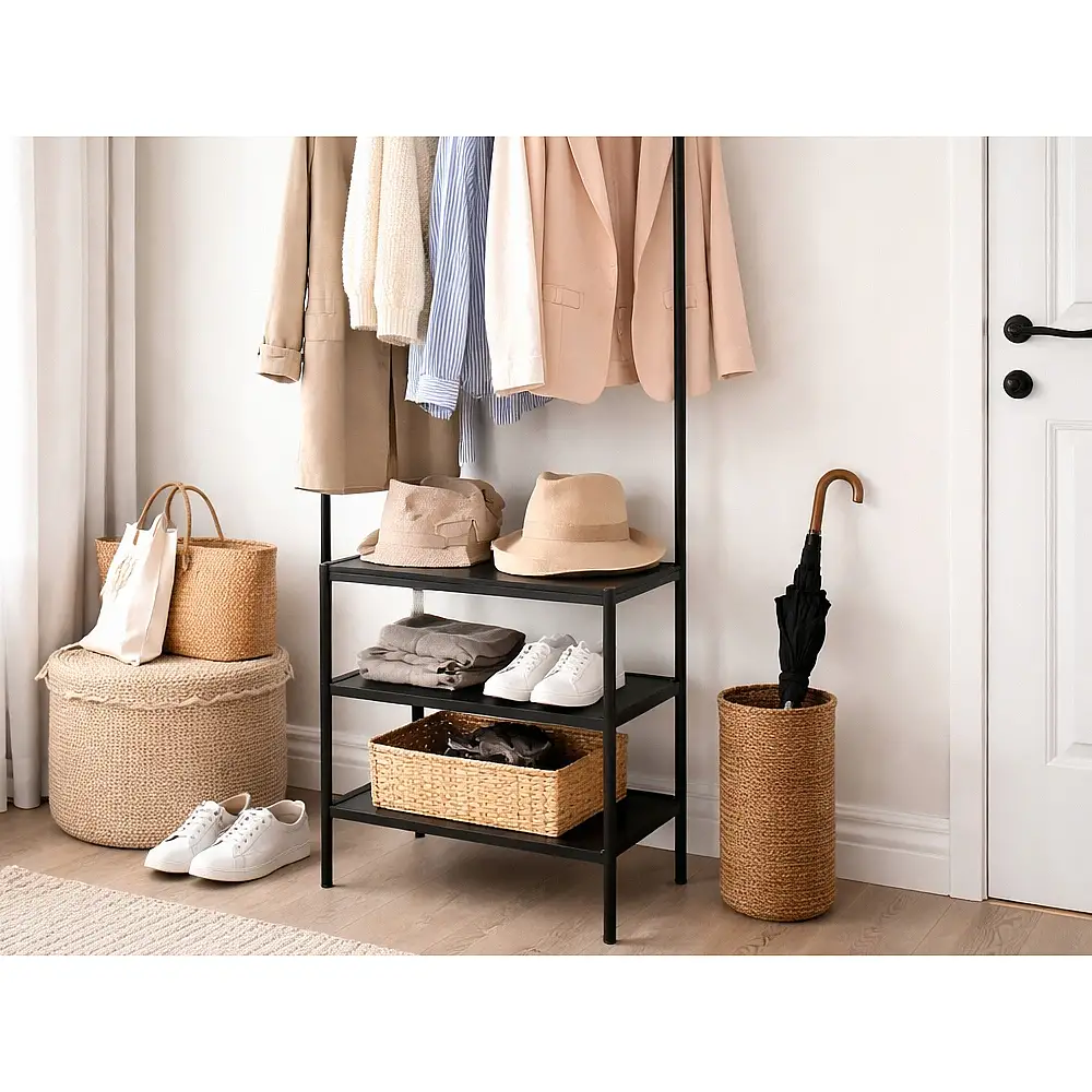 Verk Group Γωνιακή Κρεμάστρα Ρούχων με Ραφιέρα για Παπούτσια 5907451380895