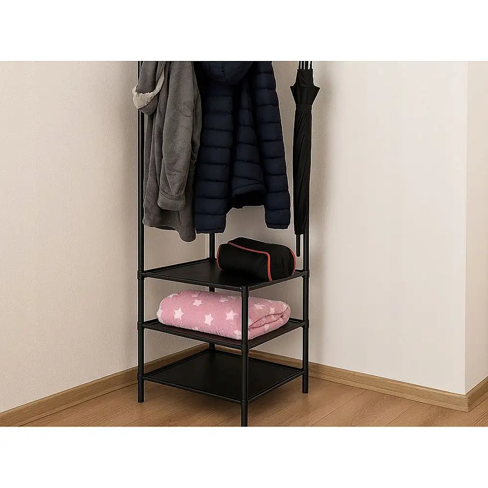 Verk Group Γωνιακή Κρεμάστρα Ρούχων με Ραφιέρα για Παπούτσια 5907451380895