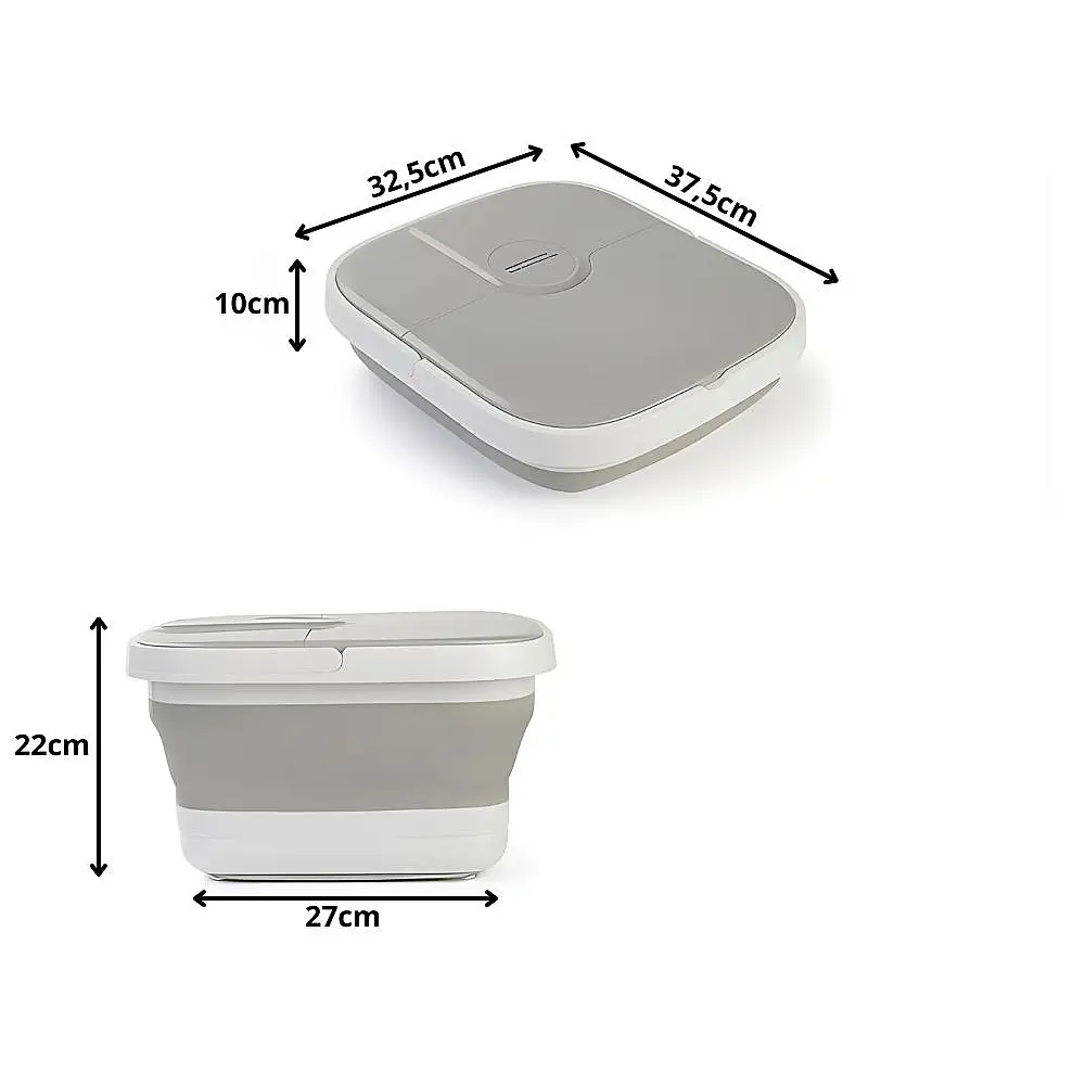 Verk Group Πτυσσόμενος Λουτήρας Ποδόλουτρου με Θέρμανση, Μασάζ Ρολά, Λειτουργία Φυσαλίδων και Εξογκώματα Σιλικόνης για Πλύσιμο Ποδιών 5907451373644