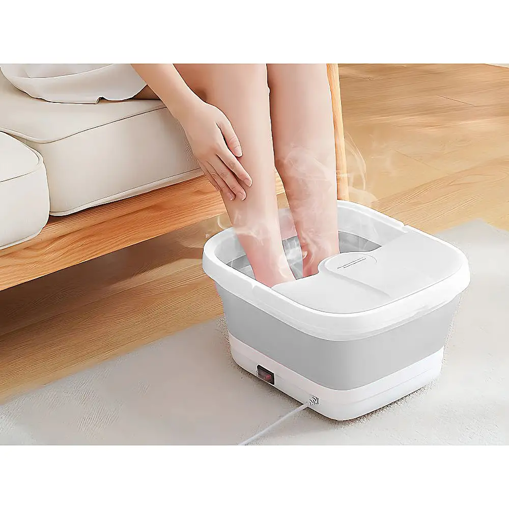 Verk Group Πτυσσόμενος Λουτήρας Ποδόλουτρου με Θέρμανση, Μασάζ Ρολά, Λειτουργία Φυσαλίδων και Εξογκώματα Σιλικόνης για Πλύσιμο Ποδιών 5907451373644