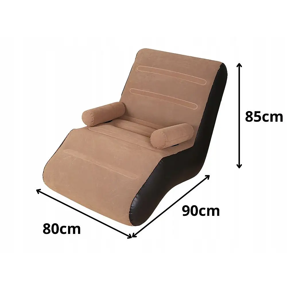 Verk Group Άνετη Φουσκωτή Πολυθρόνα με Μπεκόνια και Αντλία Σετ 5907451374139-Brown