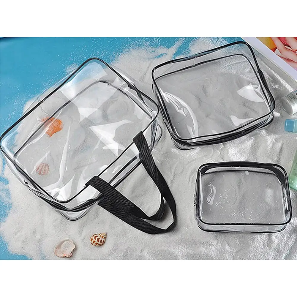 Verk Group Σετ Διάφανες Καλλυντικές Τσάντες 3 σε 1 για Ταξίδια Αεροπλάνου 5907451375594