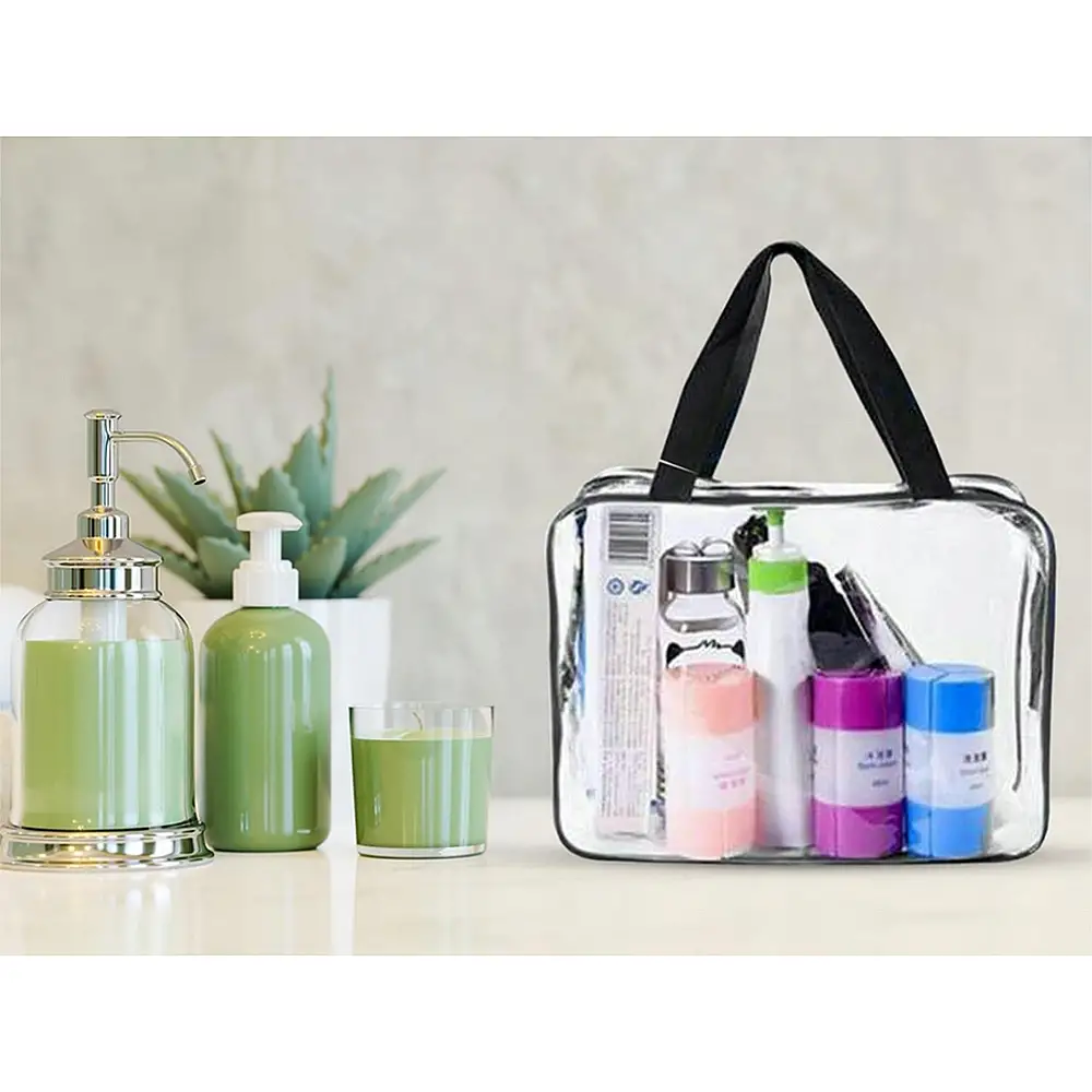 Verk Group Σετ Διάφανες Καλλυντικές Τσάντες 3 σε 1 για Ταξίδια Αεροπλάνου 5907451375594