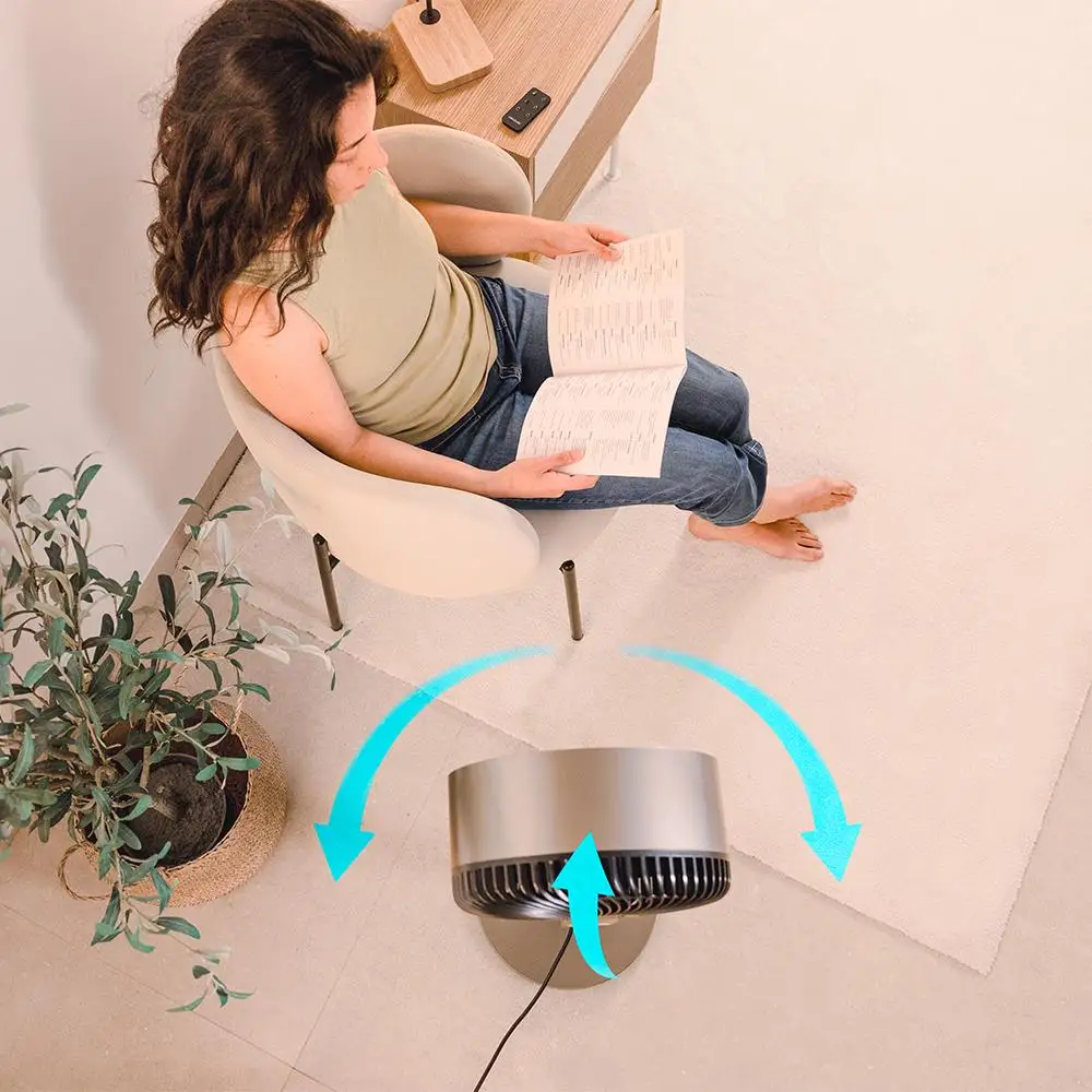 Cecotec Ανεμιστήρας και Κυκλοφορητής Αέρα EnergySilence 2400 Cyclone Noir Δαπέδου 40W με DC Motor, 24 Ταχύτητες, Τηλεχειριστήριο & Οθόνη LED CEC-108200