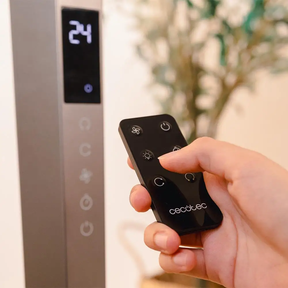 Cecotec Ανεμιστήρας και Κυκλοφορητής Αέρα EnergySilence 2400 Cyclone Noir Δαπέδου 40W με DC Motor, 24 Ταχύτητες, Τηλεχειριστήριο & Οθόνη LED CEC-108200