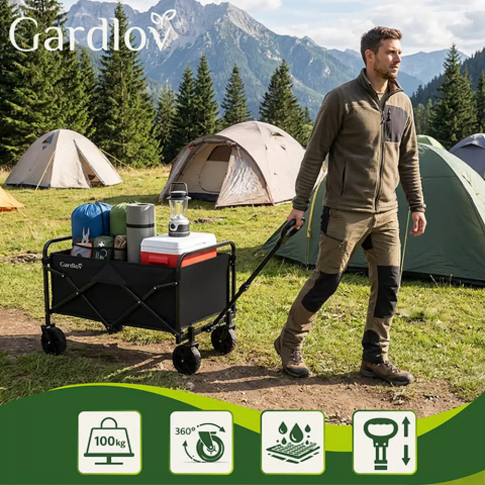 Gardlov Πτυσσόμενο καρότσι κήπου 90L, 100kg, με 4 τροχούς – Ελαφρύ και εύκολο στη μεταφορά 27542