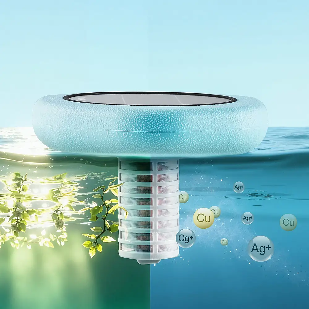 VEVOR Ηλιακός Ιονιστής Πισίνας με Χαλκό, Έως 170343 Λίτρα, Αυτόματος Πλωτός Καθαριστής & Φίλτρο TYNYCLZFSQDHDJNV9001V0