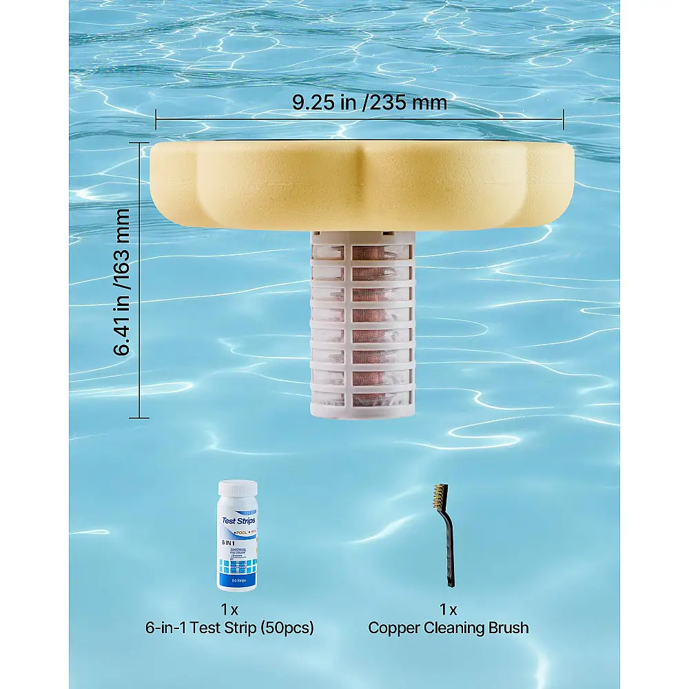 VEVOR Ηλιακός Ιονιστής Πισίνας, Χαλκός έως 170343 L, Αυτόματος Καθαριστής & Καθαρισμός Νερού Χωρίς Χλώριο TYNYCLZFSQDHQ59ZZ001V0