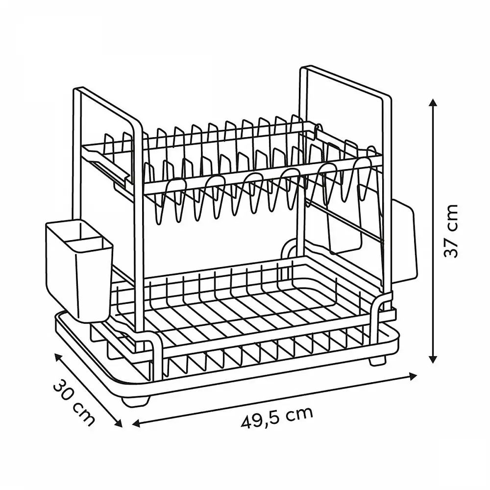 5Five Simply Smart Μαύρο Αποστραγγιστήριο Δύο Επιπέδων Black Edition 190250